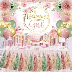 Conjunto de decoração de festa PATIAI Dusty Pink Sage Green Girl