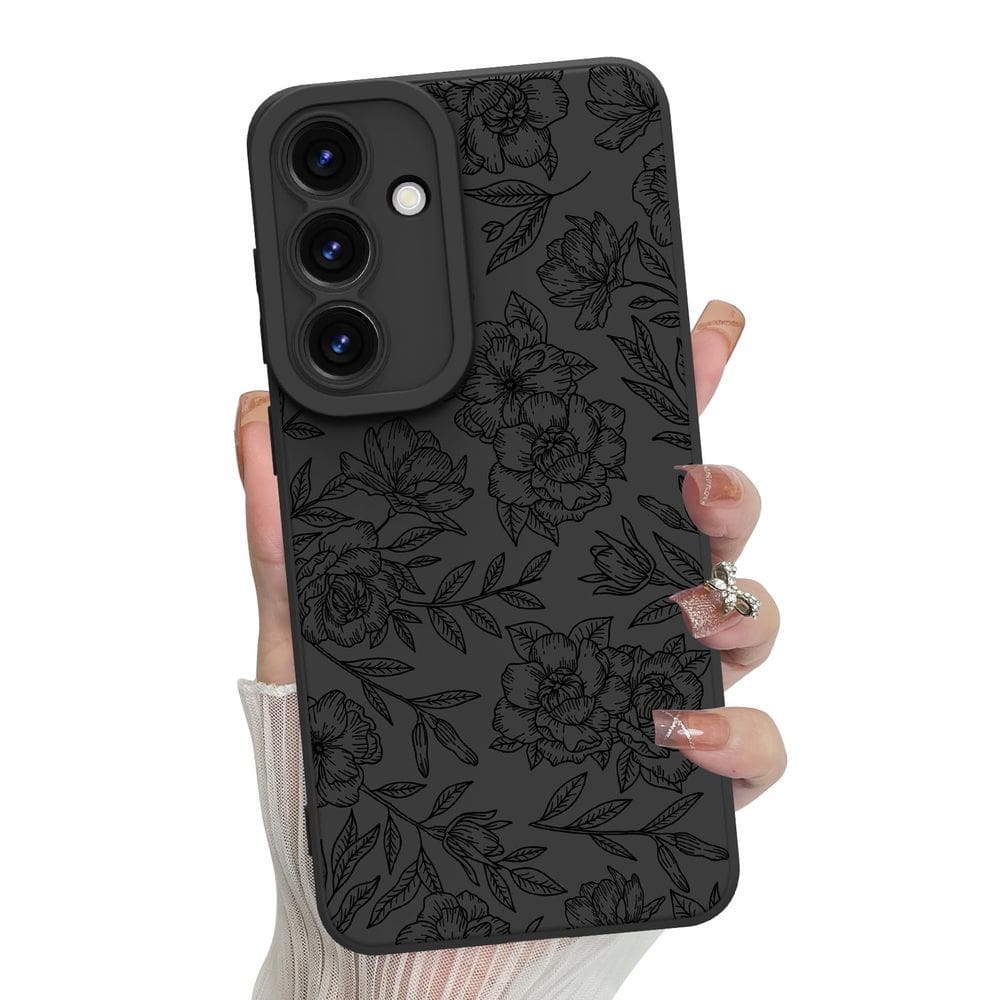 Capa de telefone MZELQ Silicone Floral Flowers para Samsung S25 Plus