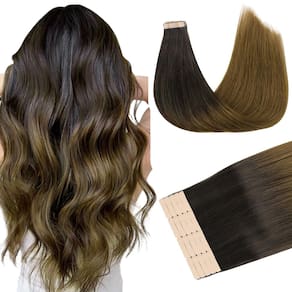 Fita adesiva em extensões de cabelo DOORES Chocolate Dip 25 cm 30 g 20 unidades