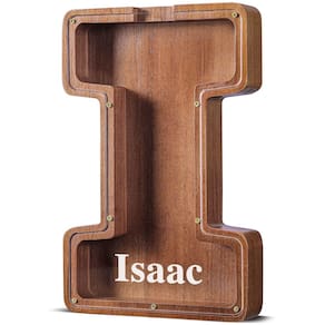Piggy Bank Summidate Large Wooden Alphabet-I Personalizado