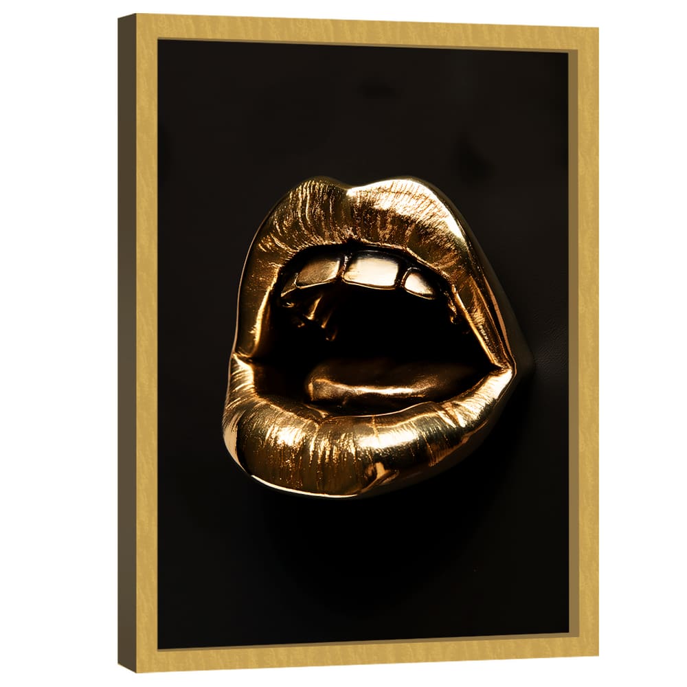 Quadro Decorativo Boca Dourada 3D