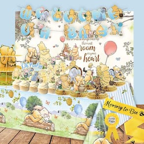 Kit de decorações para chá de bebê B4b3e Classic Winnie Vintage