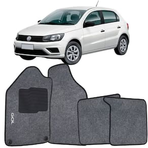 Tapete Carpete Gol G6 G7 2012 à 2019 Grafite Logo Bordado Jogo 4 Peças Personalizado Automotivo