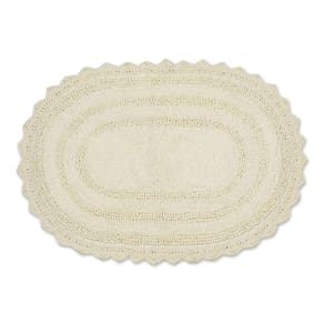 Tapete de banho DII Crochet Collection reversível pequeno oval 43x61cm