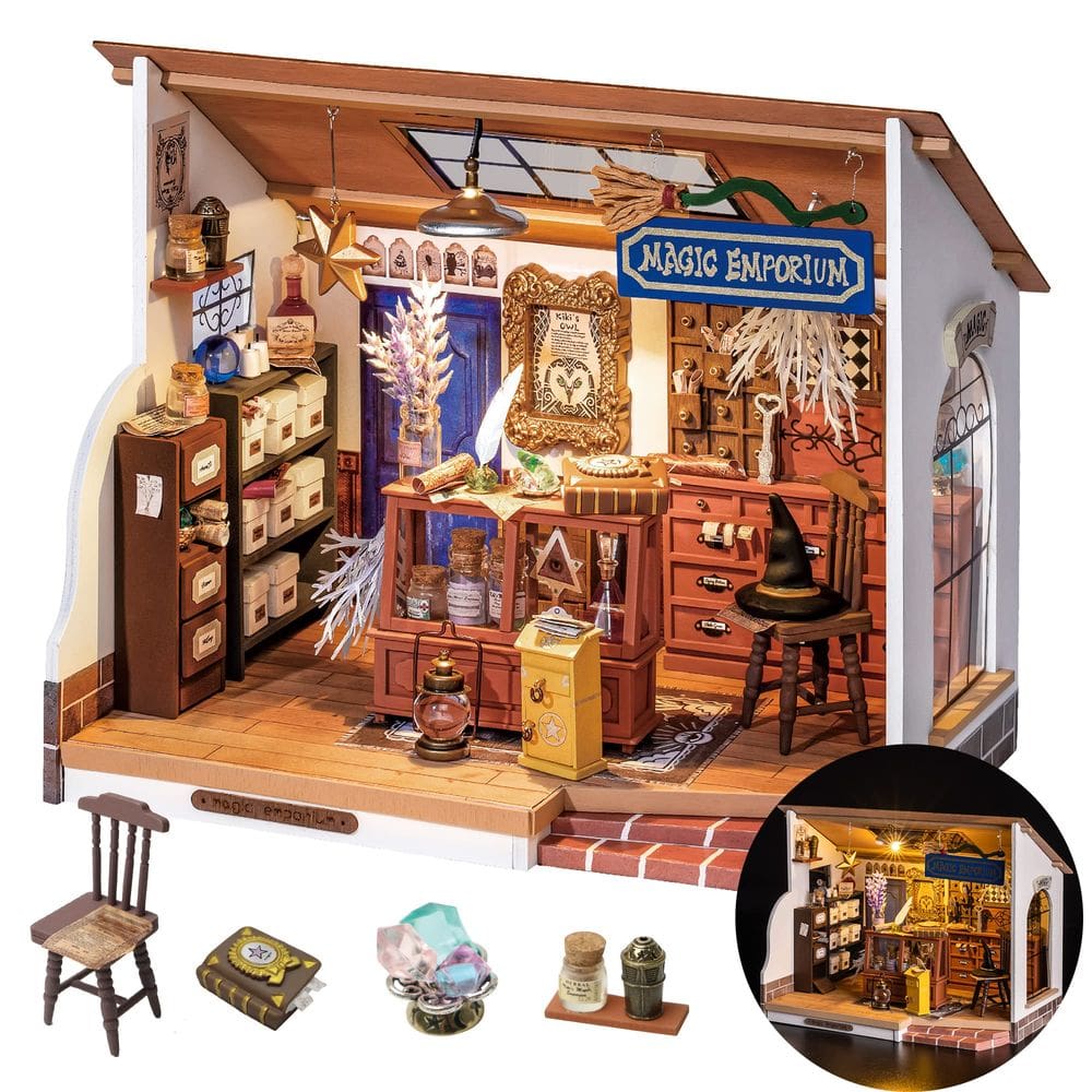 Kit de casa em miniatura Rolife Magic House Kiki`s Magic Emporium