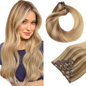 Clip in Hair Extensions Hotbanana Human Hair 18 polegadas 120g