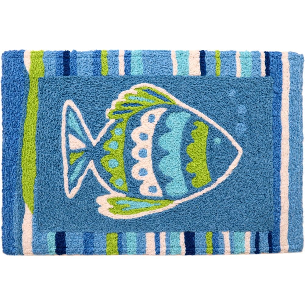 Tapete Jellybean Jazzy Blue Fish Accent 50x75cm Lavável