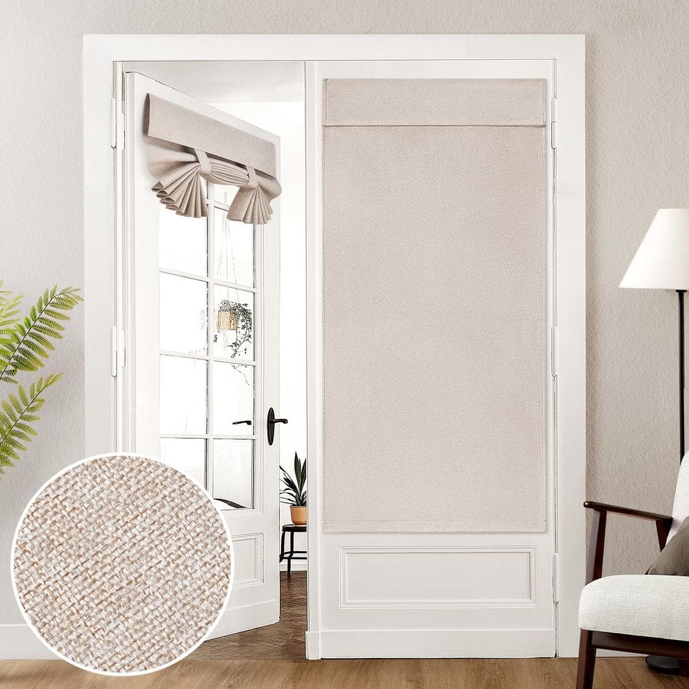 Cortinas de porta francesas HOMEIDEAS Linen Blackout 86x173cm 1 painel