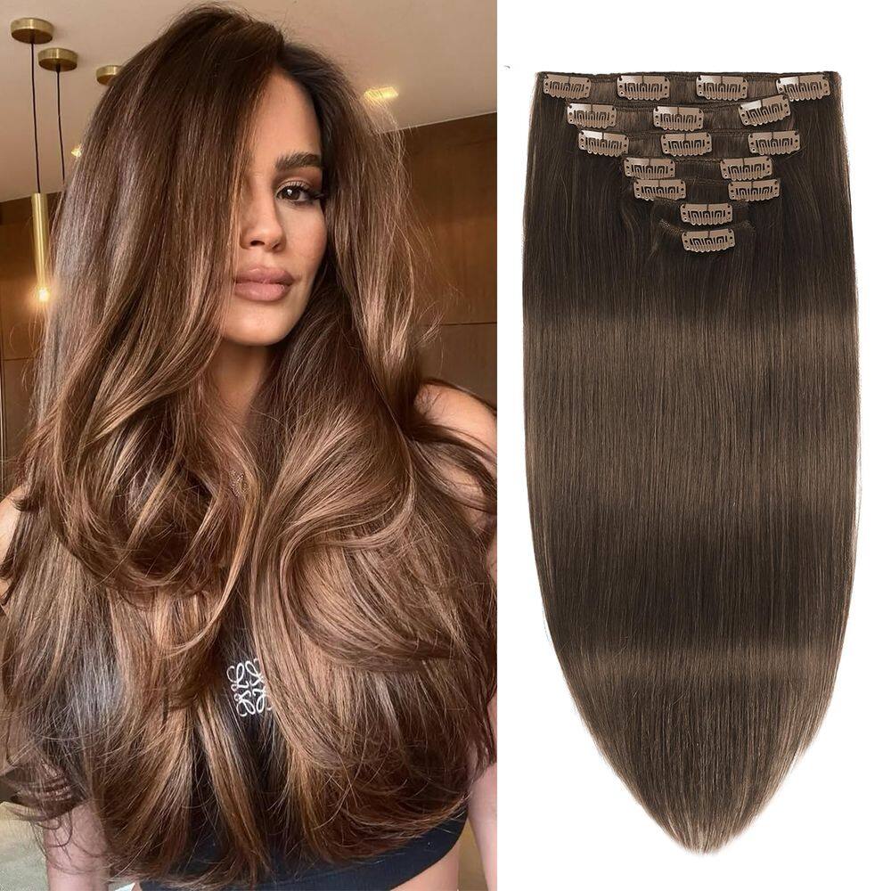 Extensões de cabelo Clip in Gampacy Real Human Hair 40cm 120g