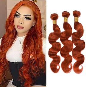 Pacotes de cabelo Condescension Body Wave 30cm 35cm 40cm Laranja