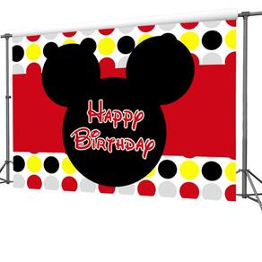 Pano de fundo fotográfico zlhcgd Mickey Mouse 7 x 5 pés para festa infantil