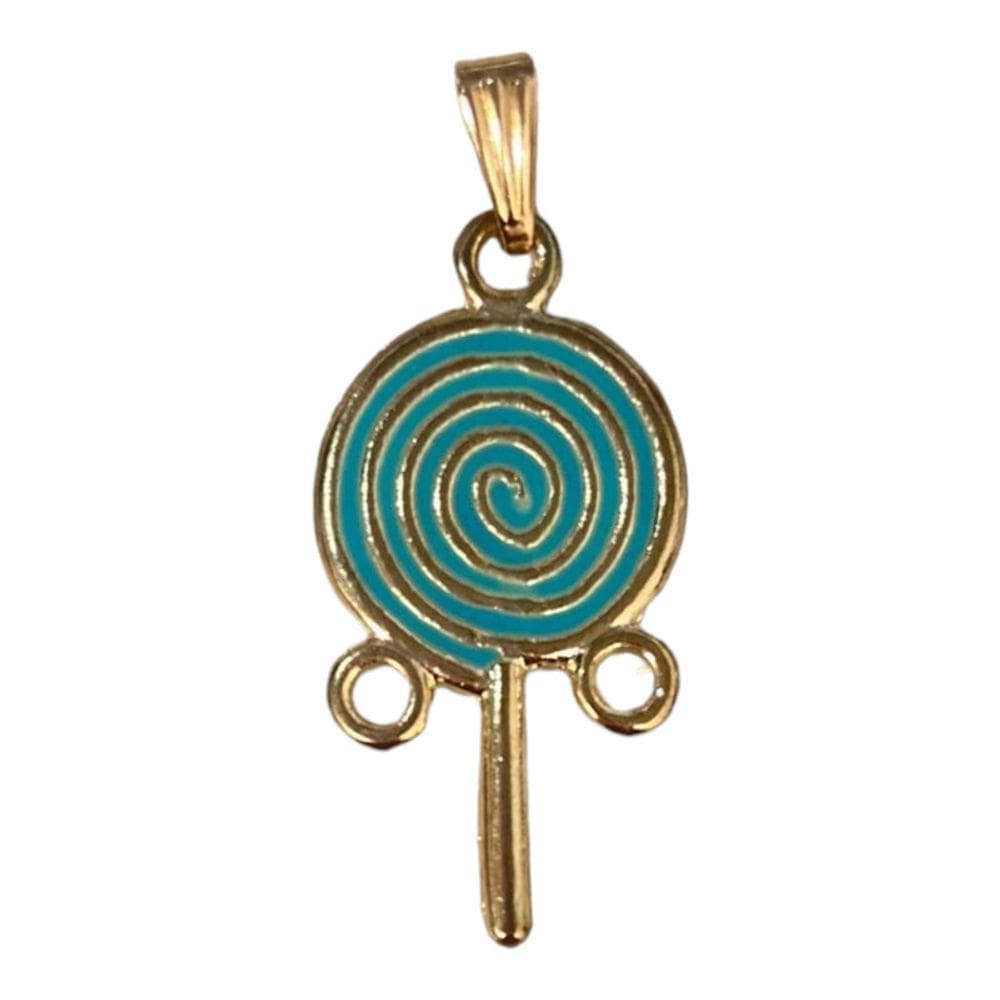 Pingente Pirulito Erê Umbanda 3,5 cm em Metal Dourado