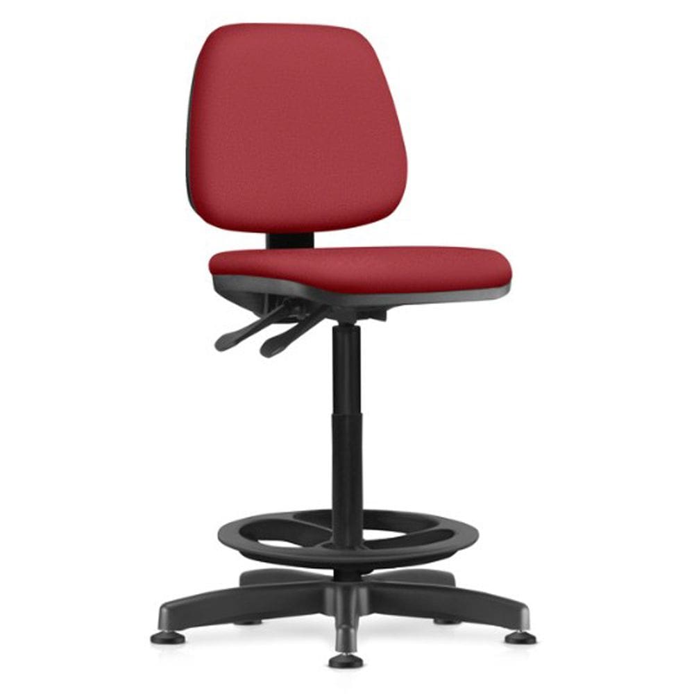 Cadeira Caixa Alta Giratória Estofada Work F02 Crepe Vermelho - Lyam Decor