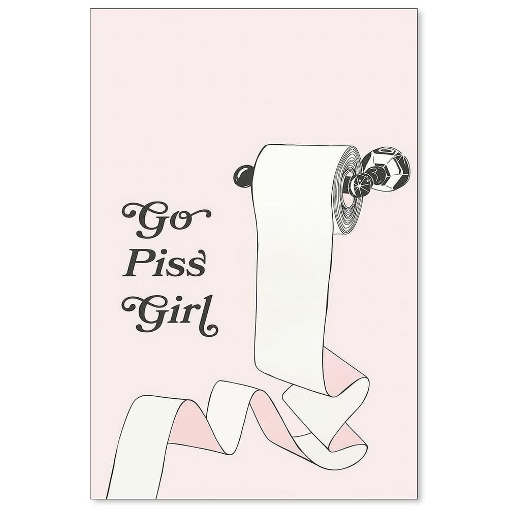 Pôster de arte de parede AEDNX Go Piss Girl Decoração de banheiro 40x60cm