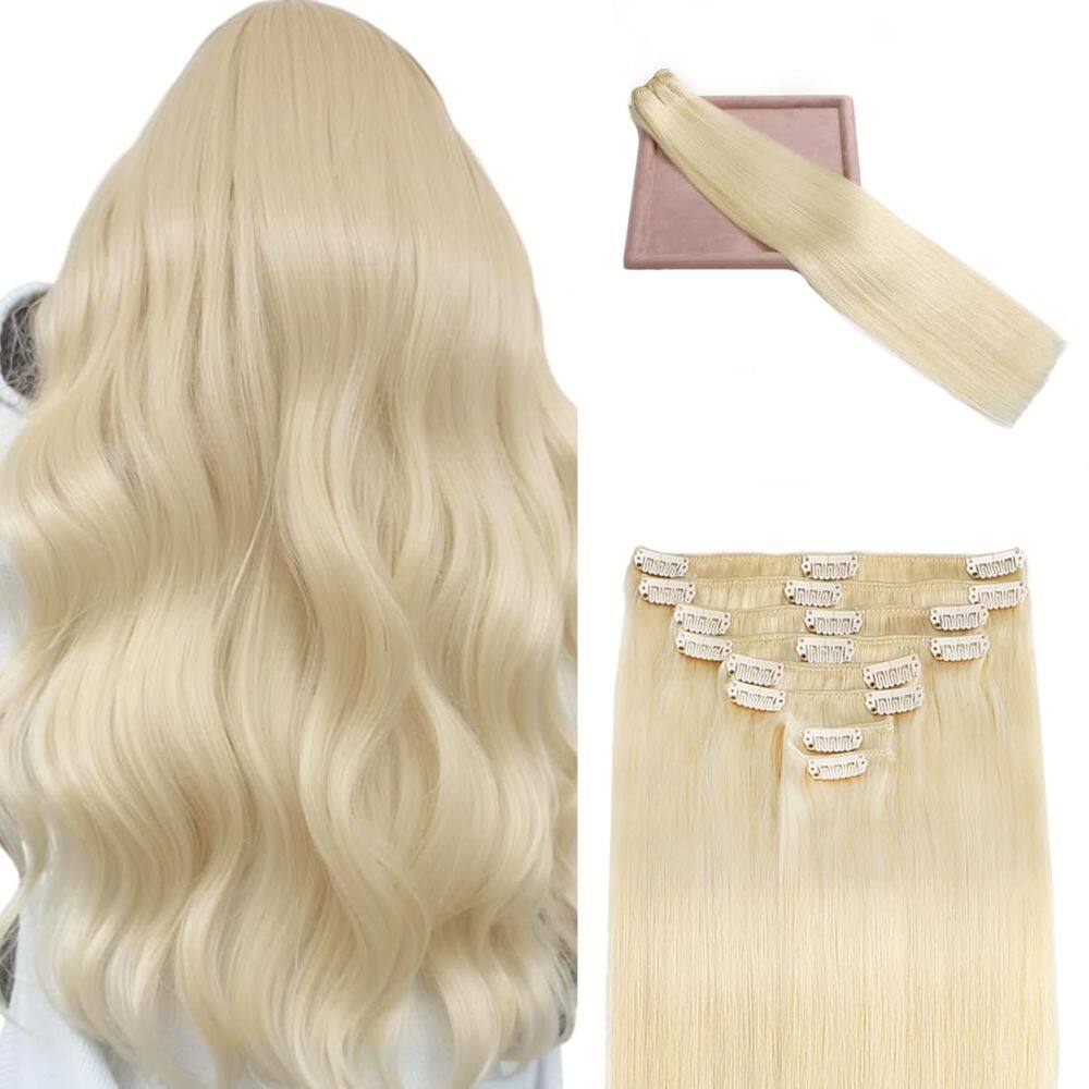 Extensões de cabelo Clip in POGINJA Real Human Hair 40cm 90g