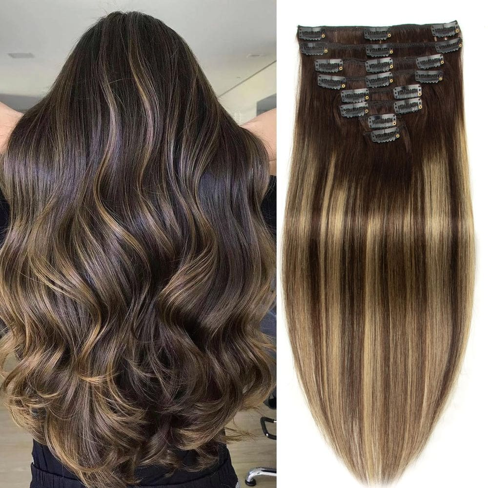 Extensões de cabelo Clip-in Doupor 100% Brazilian Remy Hair 100g