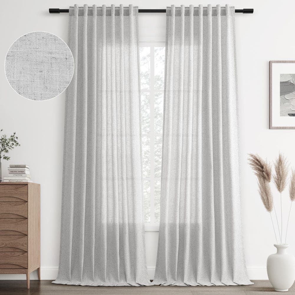 Cortinas Joywell Silver Back Tab Linen 300 cm H 2 painéis