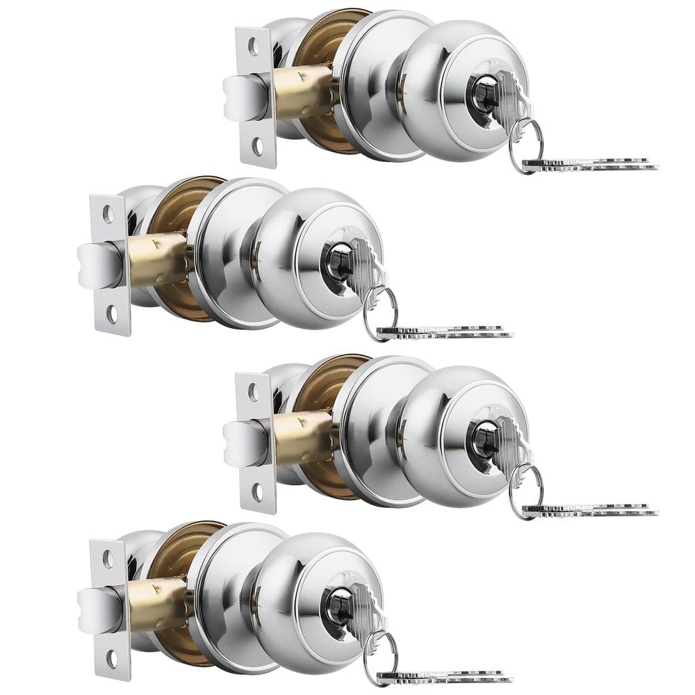 Fechaduras de porta Probrico Keyed Alike, maçanetas de entrada frontal, pacote com 4