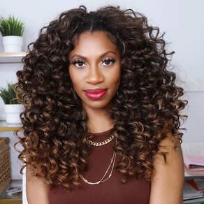 ToyoTress Ocean Wave para cabelo de crochê, 16 polegadas, marrom ombre, 8 pacotes