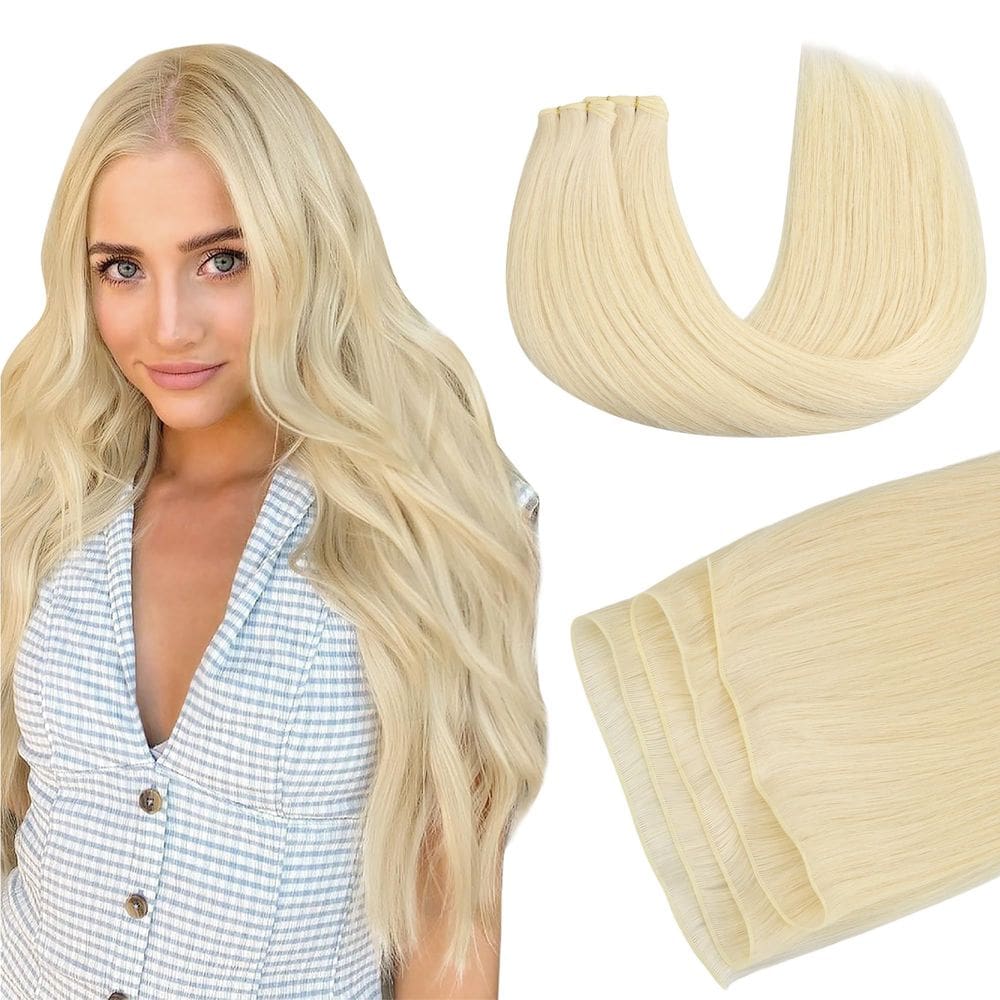Extensões de cabelo GOO GOO Genius Weft Human Hair 60A Platinum