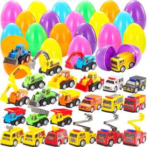 Ovos de Páscoa cheios de carros de construção dobráveis, 24 unidades JOYIN