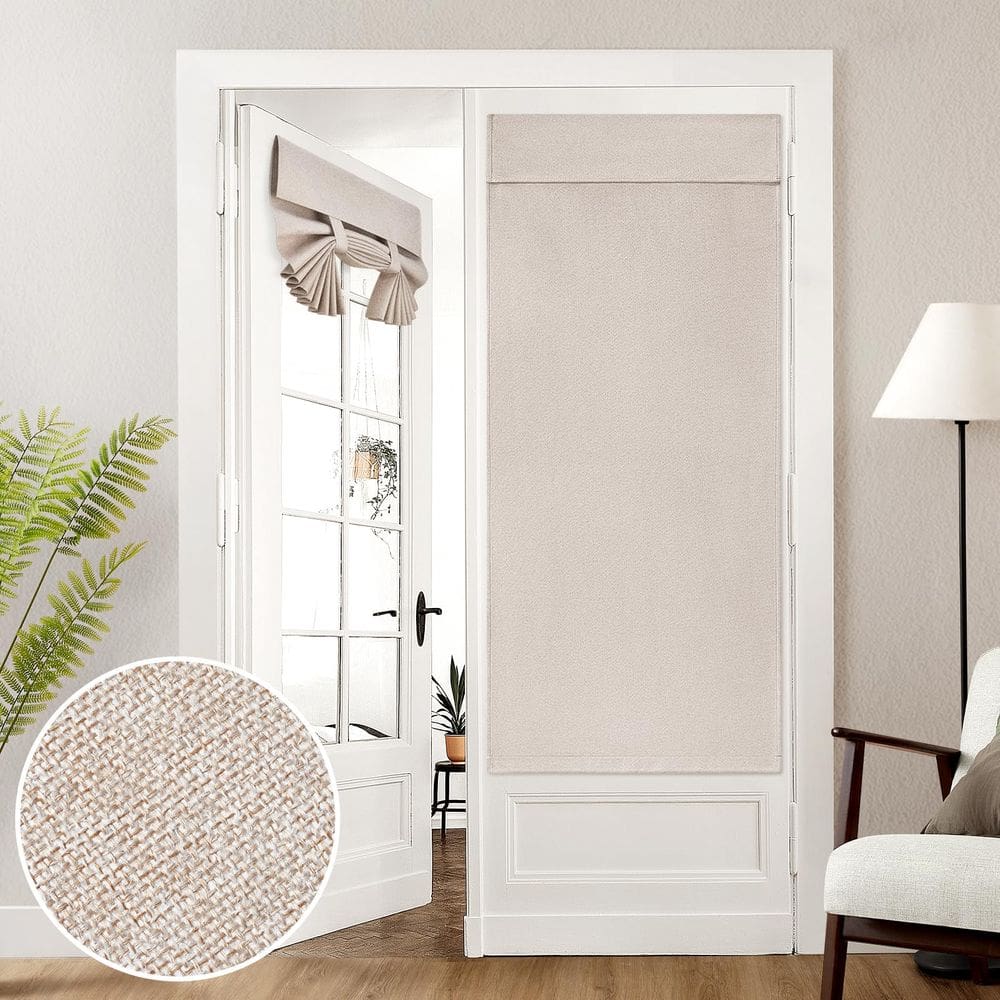 Cortinas de porta francesas HOMEIDEAS Linen Blackout 76x173cm 1 painel