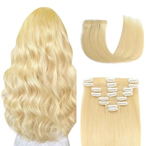Extensões de cabelo Tebelove Clip em cabelo 100% humano 24" 90g