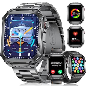 Smartwatch LIGE Military para homens com tela HD e 5ATM à prova d`água