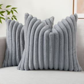 Capas de almofada DecoruHome Faux Fur 55 x 55 cm, cinza, conjunto de 2