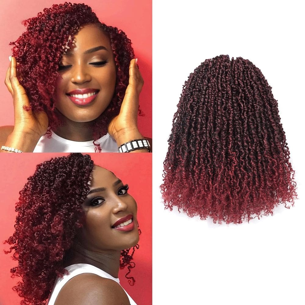 ToyoTress Yanky Twist para cabelo de crochê, 16 polegadas, 8 pacotes, cor de vinho