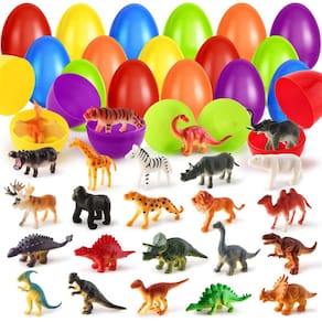 Ovos de Páscoa Shemira cheios de brinquedos de dinossauro animal, pacote com 24