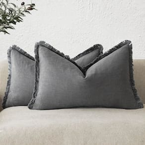 Conjunto de 2 capas de almofada Findtower Linen Fringe