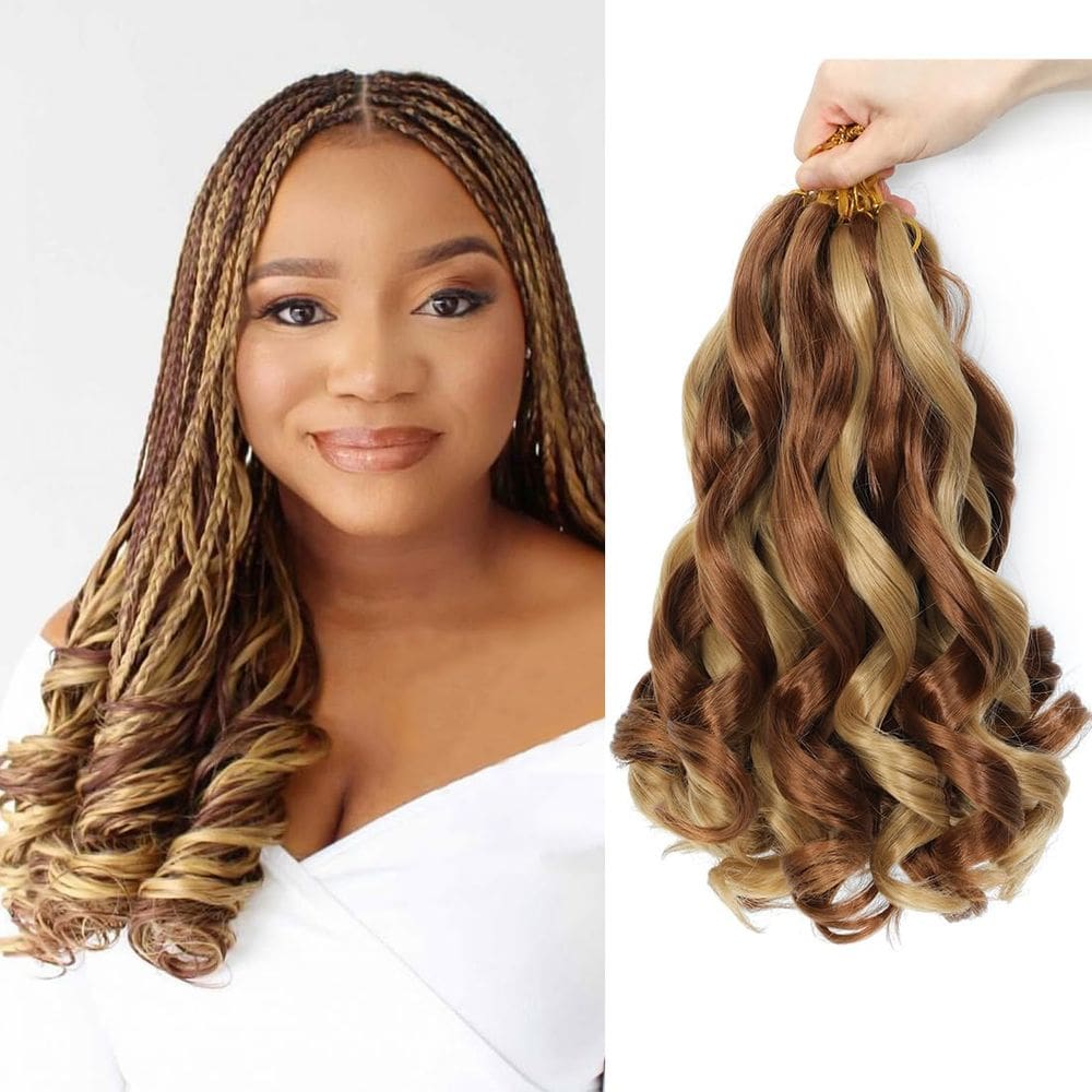 Braiding Hair GetMaige French Curls 30 cm, pacote com 8 unidades sintéticas