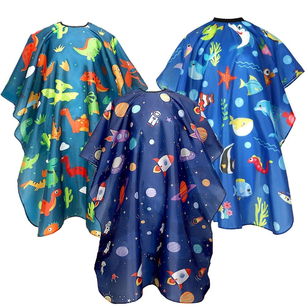 Capa de corte de cabelo FEBSNOW, pacote com 3, para barbeiro de salão infantil