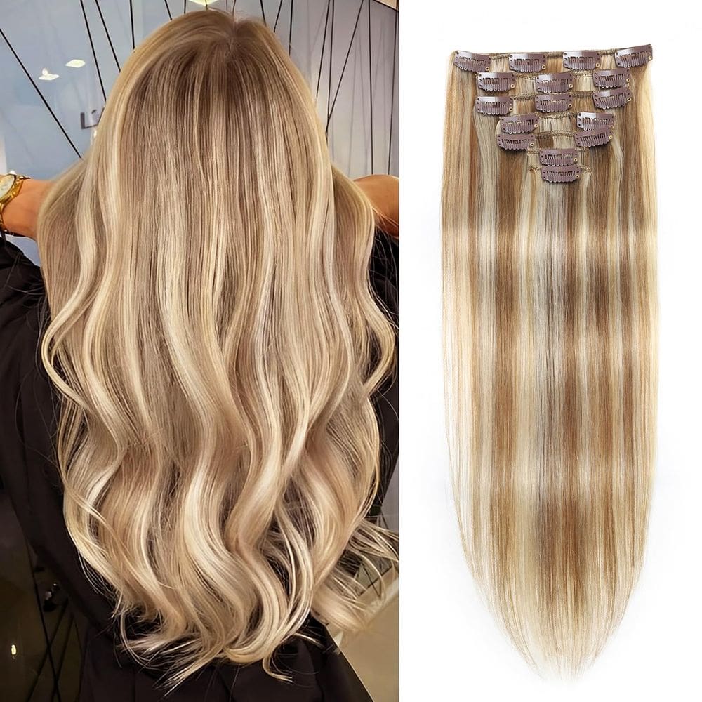 Extensões de cabelo Clip in Gampacy Remy Human Hair 40cm 120g