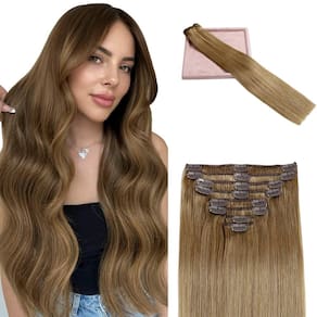 Clip in Hair Extensions POGINJA Real Human Hair 20 polegadas 105g