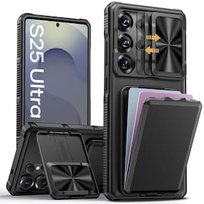 Capa de celular SSLOTSCASE para Samsung Galaxy S25 Ultra Black