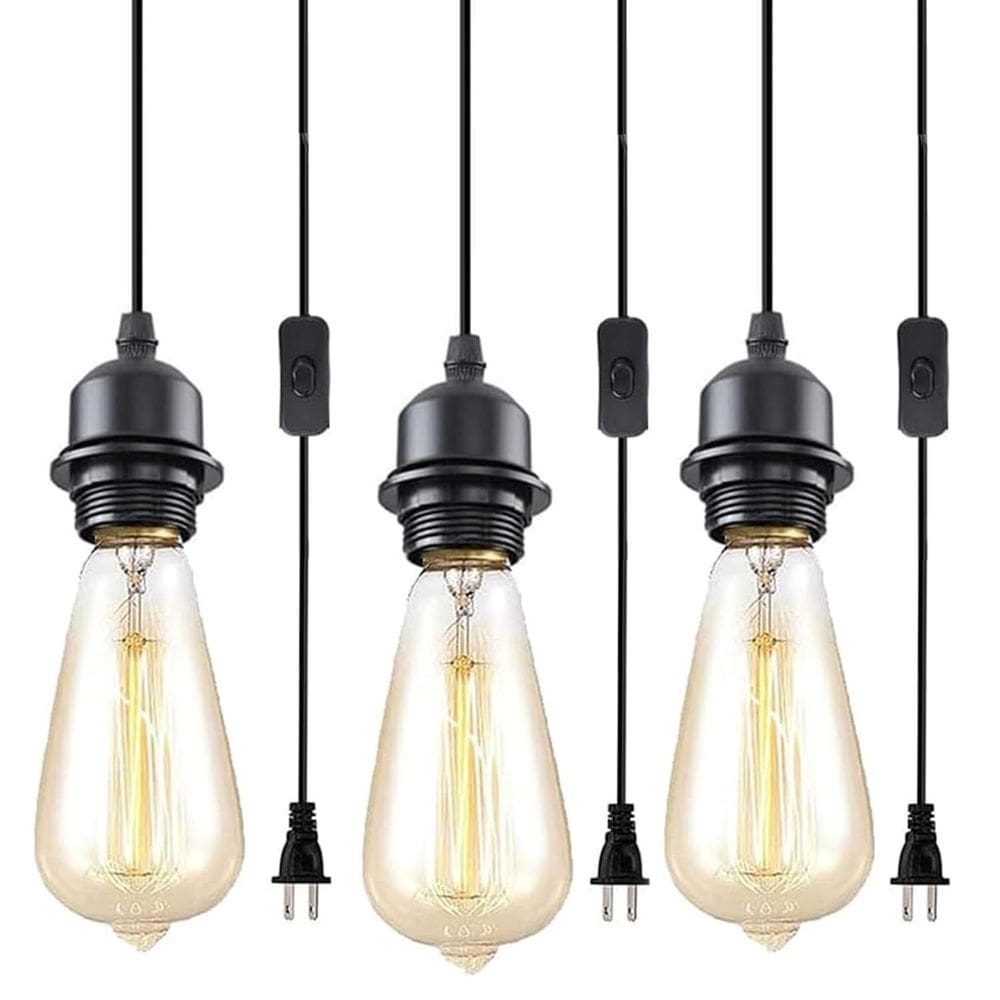 Luminária pendente de teto KENMI Modern Industrial Black Metal