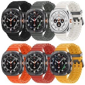 Pacote com 6 pulseiras de silicone de reposição para Samsung Galaxy Watch Ultra 47mm