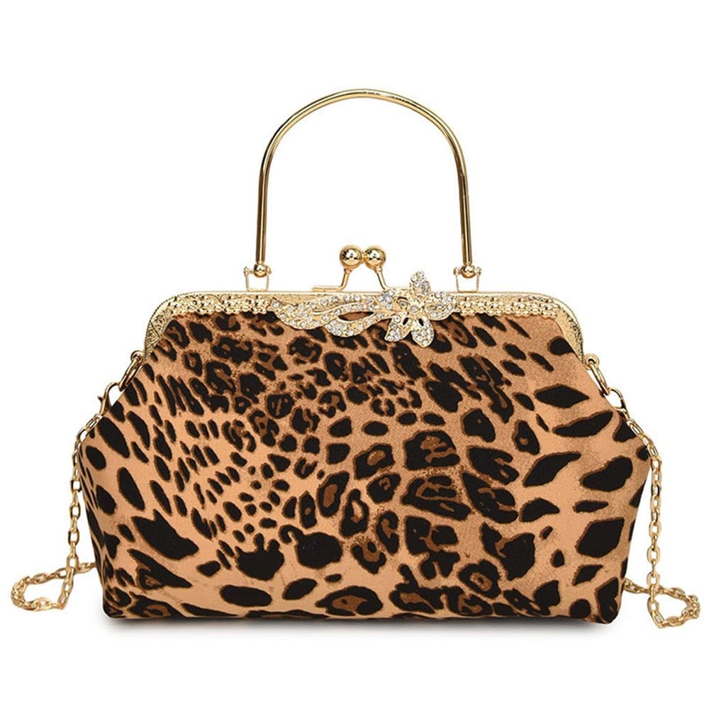 Bolsa embreagem Farcauo, bolsa pequena com estampa de leopardo para mulheres