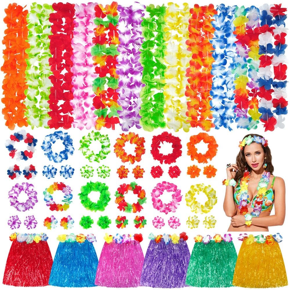 Conjunto de decorações de festa Amandir Hawaiian Leis Luau 54 unidades