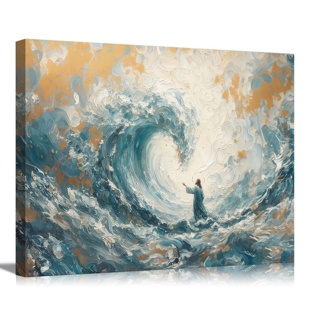 Arte de parede em tela AIRDURS Jesus Calms The Storm 60x90cm