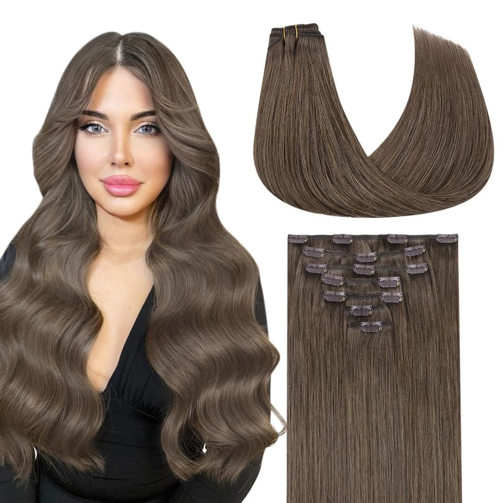 Extensões de cabelo DOORES Clip in Remy Human Hair 120g 40cm