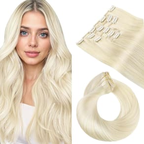 Extensões de cabelo Clip in HOTBANANA Real Human Hair 130g