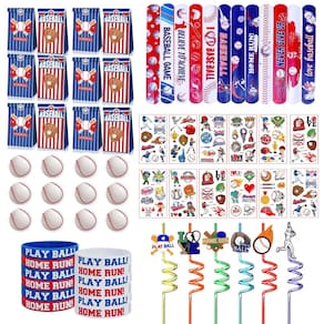Conjunto de lembrancinhas de festa XIPEGPA Baseball 72 unidades com bolsas e pulseiras