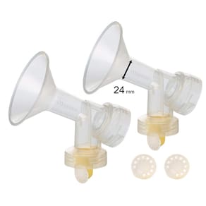 Protetor de peito de peça única com válvula, membrana para bombas de mama Medela (Pump in Style, Lactina, Symphony), 24 mm