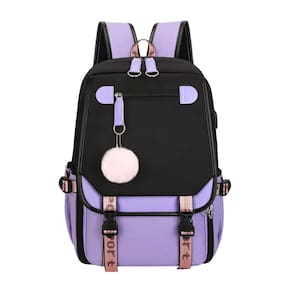 Mochila JiaYou Little Girls` School Students Bolsa de livros 21L roxa