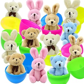 Ovos de Páscoa pré-recheados Giaueoa com coelhinhos e ursos de pelúcia