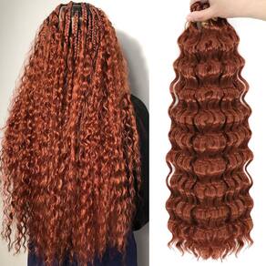 Braiding Hair Eerya Long Curly 18 polegadas Deep Ocean Wave x4