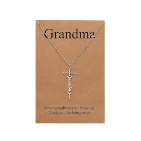 Colar Lcherry Grandma Cross Pendente em Aço Inoxidável 45cm